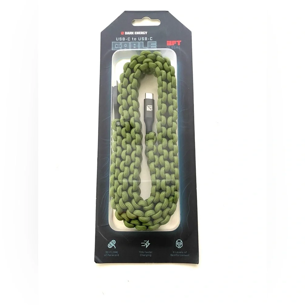 Dark Energy 3ft Paracord USB-C to USB-C High Speed Charging Cable